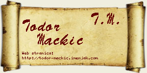Todor Mačkić vizit kartica